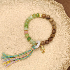 Tassel sandalwood gemstone bracelet - improve attention